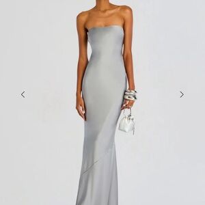 Retrofete Strapless Slate Grey Gown Size S